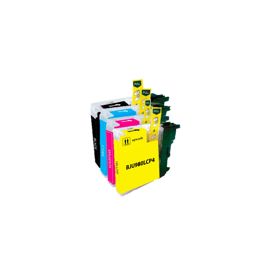 J-BR PACK UNIVERSEL LC980/985/LC1100 4pcs (BK+C+M+Y)