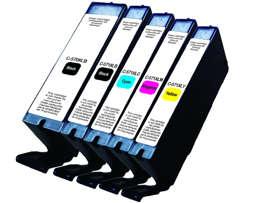 UPrint C-571XL 2BK/C/M/Y PACK 5 CARTOUCHES COMPATIBLES AVEC CANON PGI-570XL / CLI-571XL