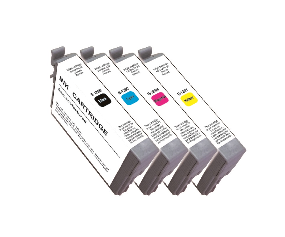 UPrint E-128 BK/C/M/Y PACK 4 CARTOUCHES COMPATIBLES AVEC EPSON T128