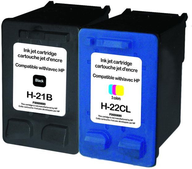 UPrint H-21/22XL BK/CL PACK 2 CARTOUCHES COMPATIBLES AVEC HP N°21XL / N°22XL - C9351CE / C9352CE