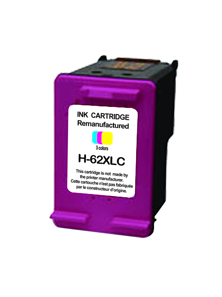 UPRINT CARTOUCHE REMANUFACTUREE HP N°62XL SANS NIVEAU ENCRE-REMPLACE C2P07AE COULEUR