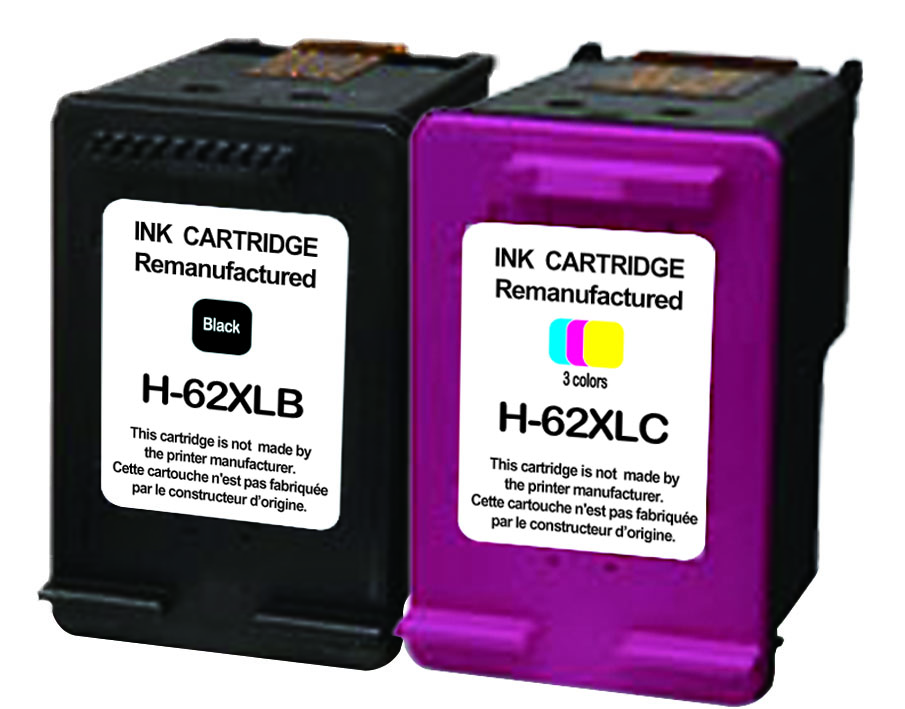 UPrint H-62XL-BK/CL PACK 2 CARTOUCHES COMPATIBLES AVEC HP N°62XL - C2P05AE/C2P07AE