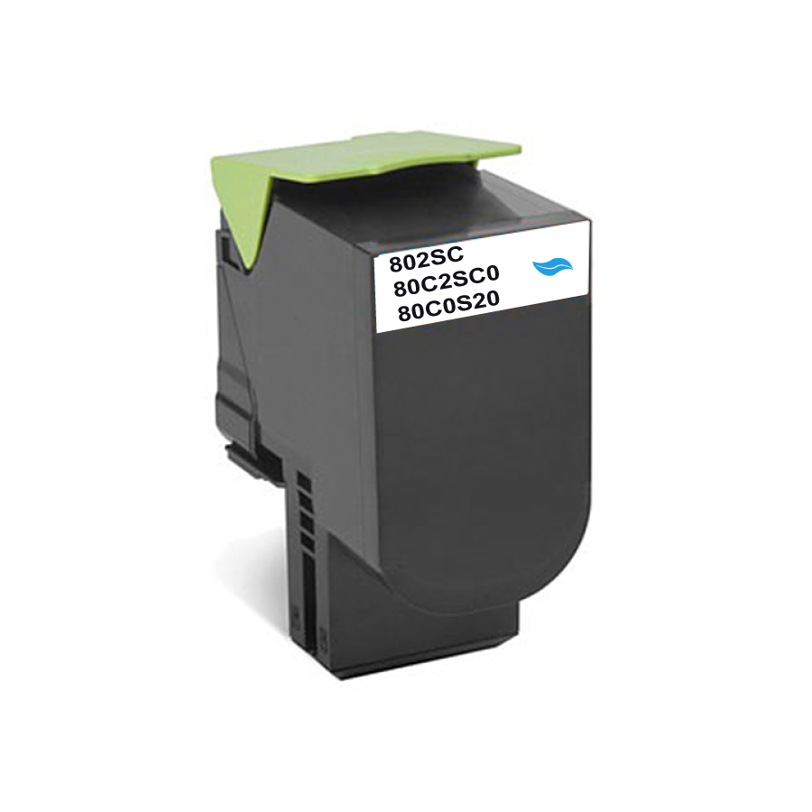 NEUTRE L.802SCX C TONER COMPATIBLE AVEC LEXMARK 80C2SC0 - 80C0S20